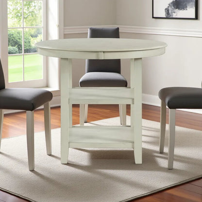 Elegant Counter Height Dining Table in Bisque Finish for Kitchen and Dining