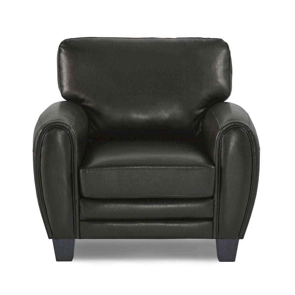 Rubin Faux Leather Arm Chair In Black
