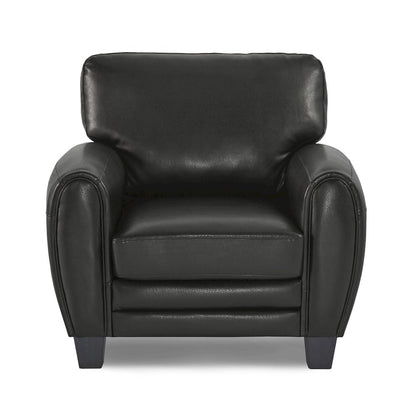 Rubin Faux Leather Arm Chair In Black