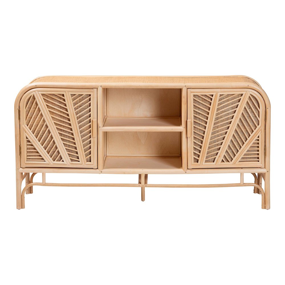 Carabella Bohemian Natural Rattan 2-Door Storage Cabinet
