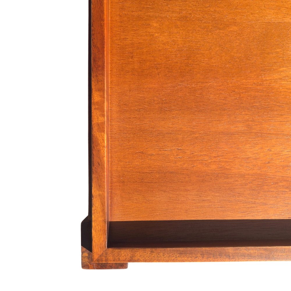 Scallop Coffee Table - Rectangular Mango Wood Side Table - Lower Shelf