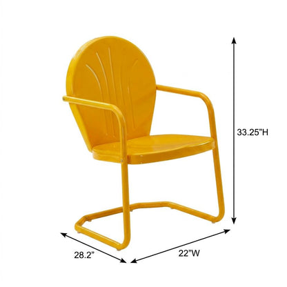 Tangerine Outdoor Chat Set with 2 Chairs and Side Table for Patio Lounge