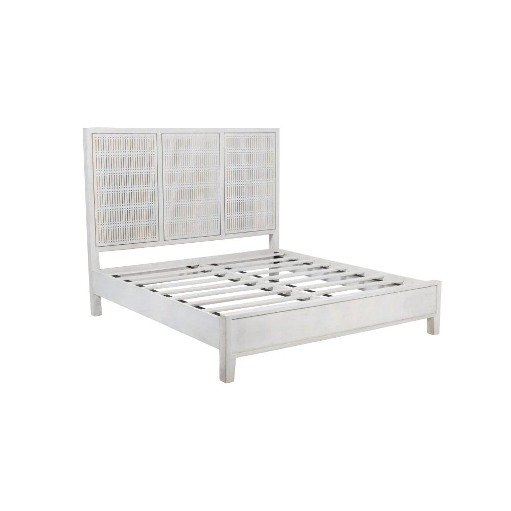 Sarah Eastern King Bed in Brushed Ivory