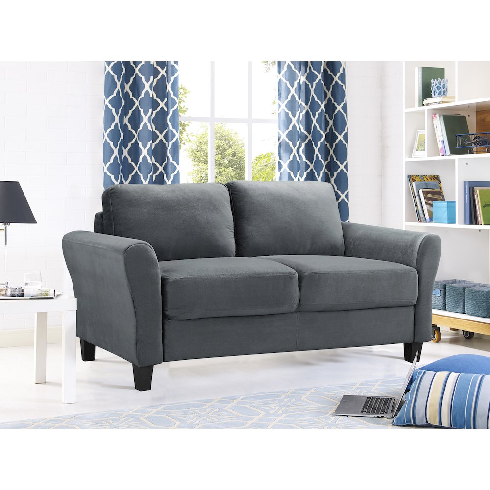 Westin Loveseat Rolled Arm Dark Grey