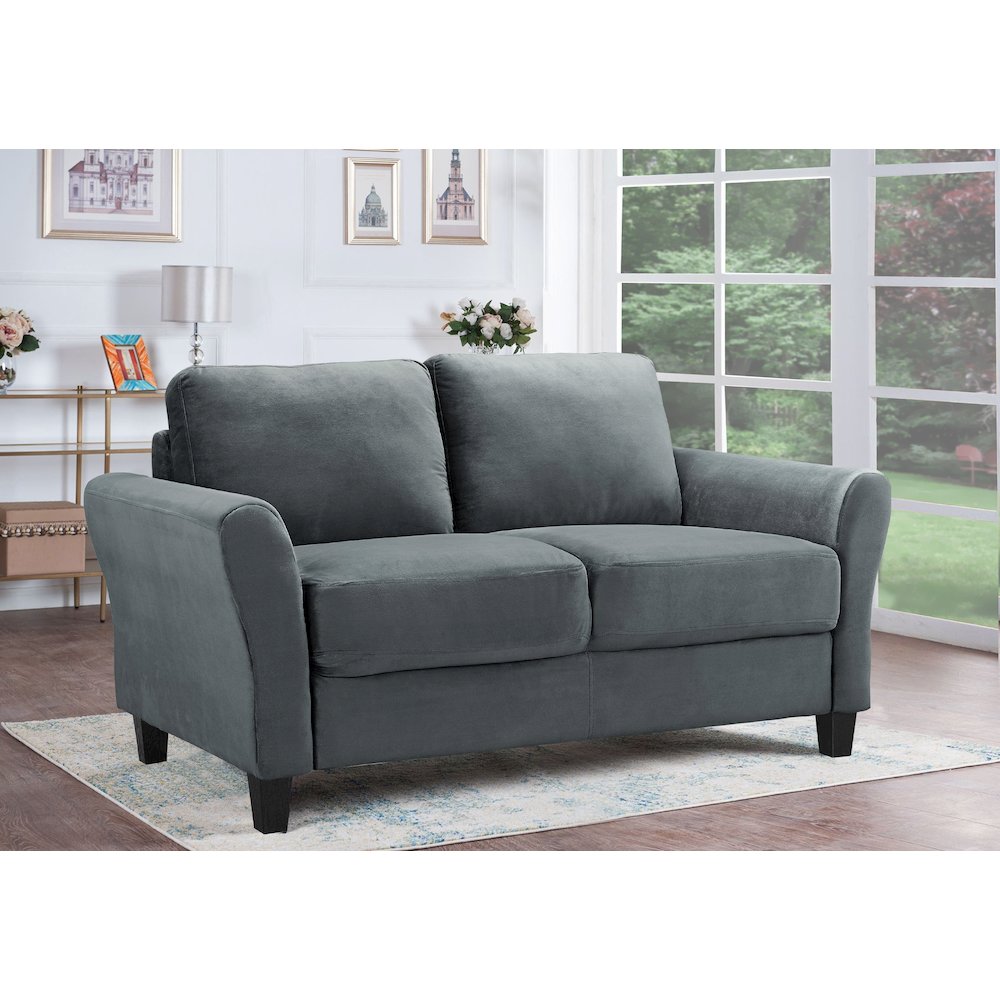 Westin Loveseat Rolled Arm Dark Grey