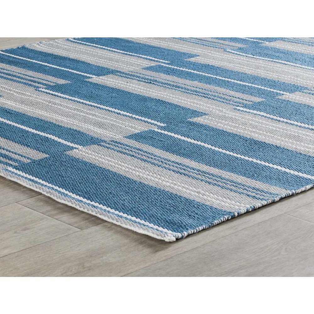 Boulder 2x3 Indoor Outdoor Handwoven Stripe Blue Area Rug by Kosas Home