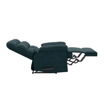 ProLounger Wall Hugger Recliner in Blue Microfiber with Square Tufted Back
