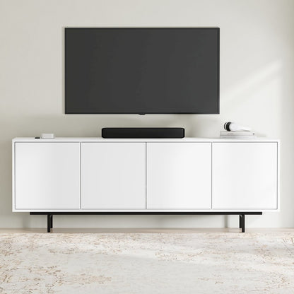 Graysen White Laminate 4 Door TV Console