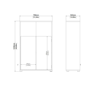 Adjustable 3 Shelf Bookcase with 2 Doors, Open Storage Home Office Bookshelf