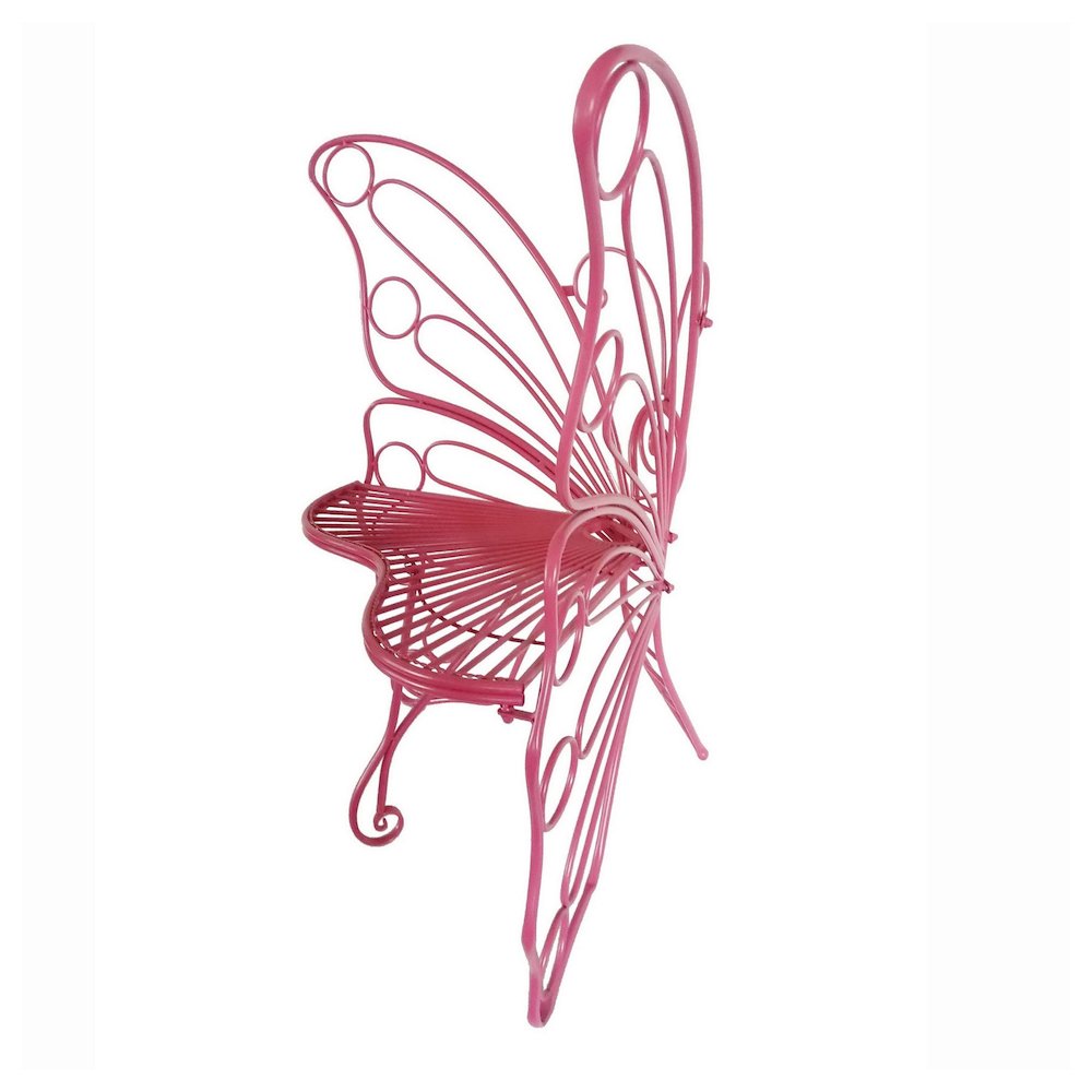 Pink Metal Butterfly Chair: Charming Outdoor Elegance
