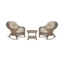 Outdoor Patio 3 Pc Cappuccino Furniture Conversation Set With Rocking Chair