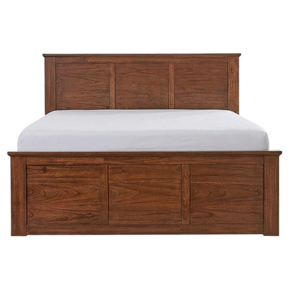 Solid Mindi Platform Bed in Mission Style with Oil-Rubbed Bronze Hardware