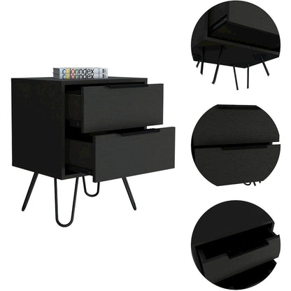 Augusta 2 Nightstand Black MDF