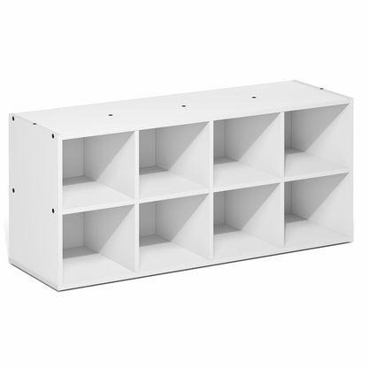FANO Shoe Rack, 8-Cube Shoe Organizer, Stackable Shoe Storage, White