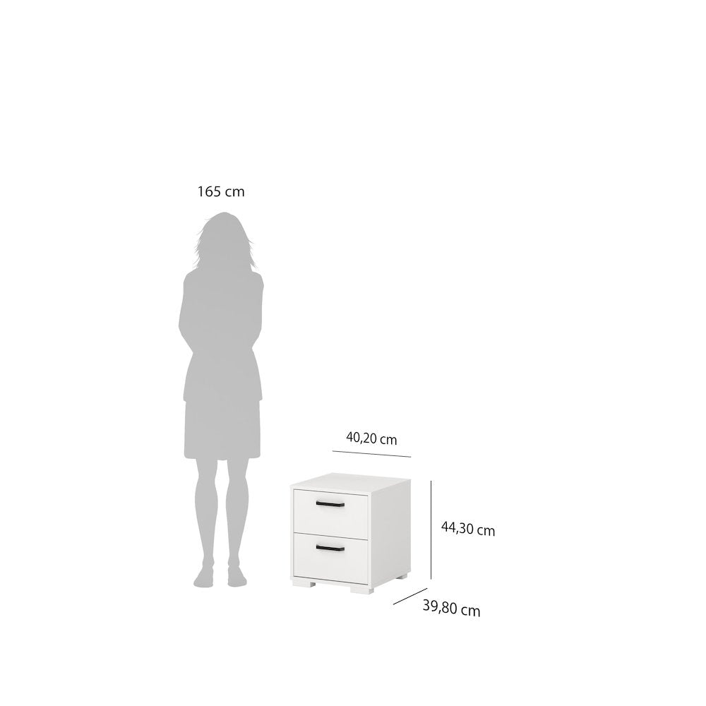 Sofia 2 Drawer Nightstand - Set of 2, White