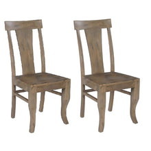 Solid Mango Wood Dining Chairs with Slat Backrest for Dining Room, Set of 2
