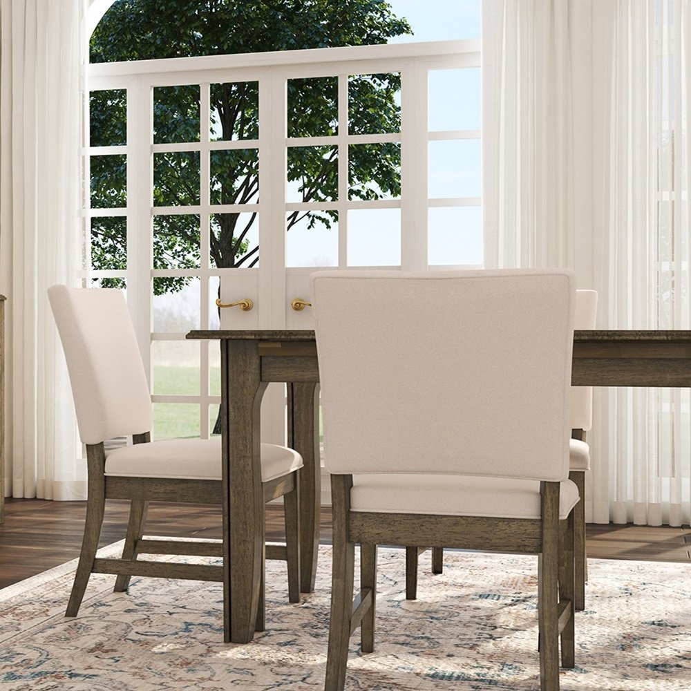 Leucadia Ladderback Side Chair with Upholstered Seat (2 pack), Toasted Java