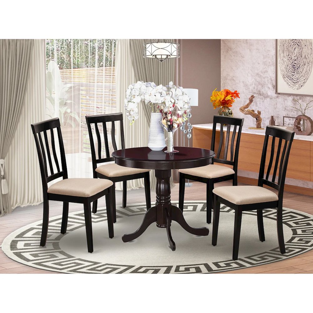 ANTI5-CAP-C 5 Pc Kitchen Table set-Kitchen Table and 4 Dining Chairs