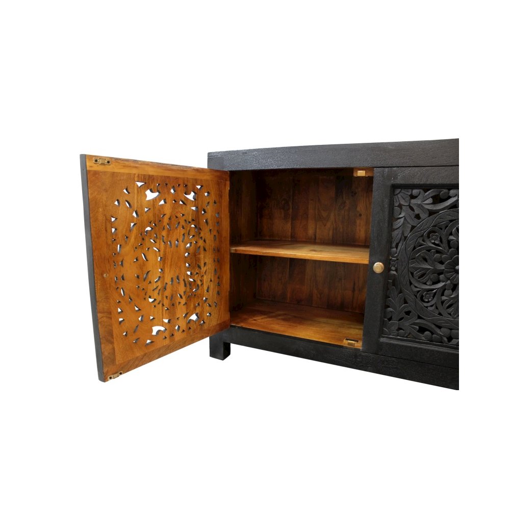 Weatherly 4-Door Media Cabinet in Charcoal Grey
