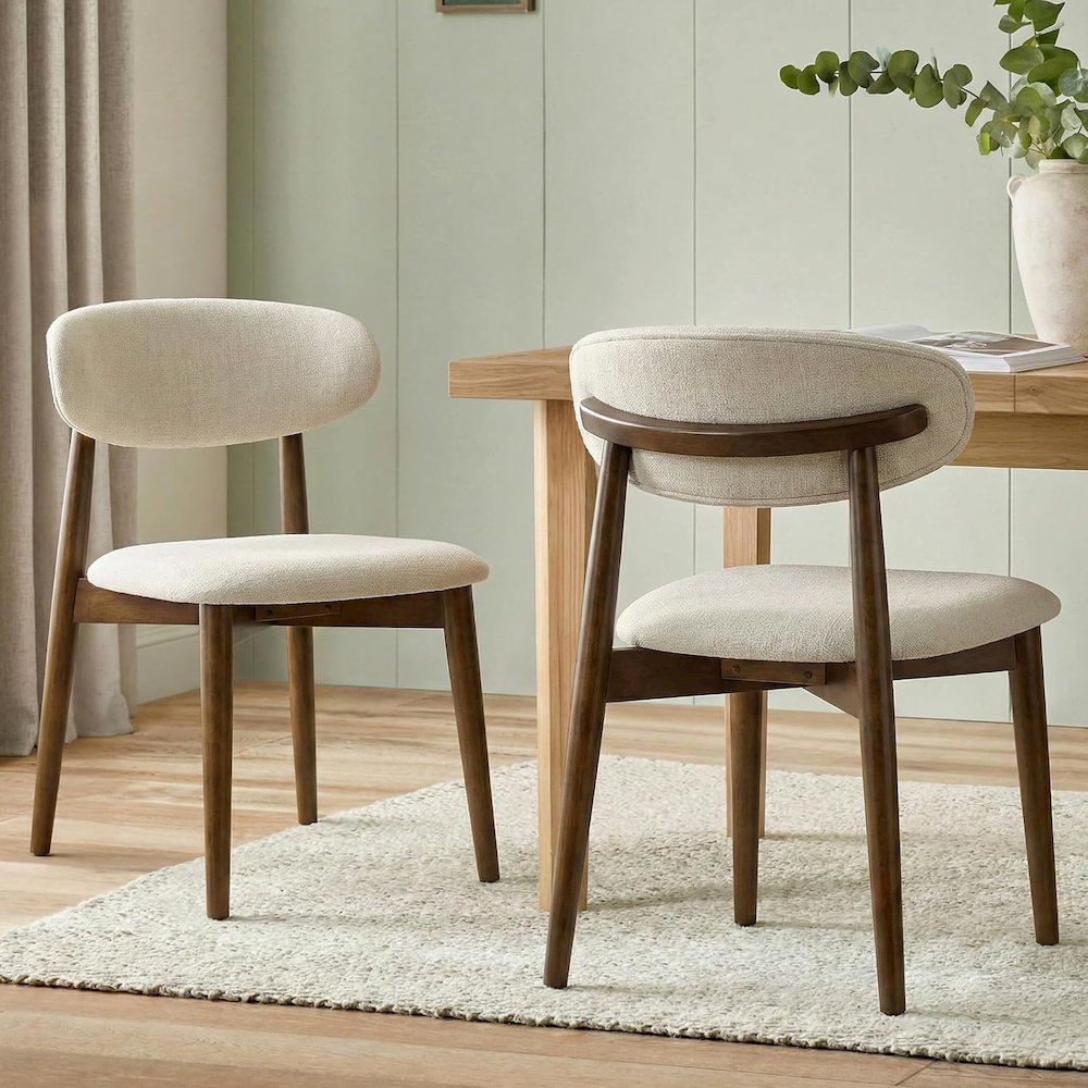 Arnott Upholstered Dining Chairs, Set of 2, Walnut Finish