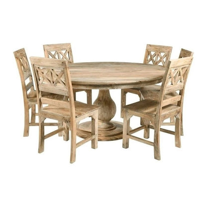 Jenna 60" Round Dining Table with 3 Sets of Chairs