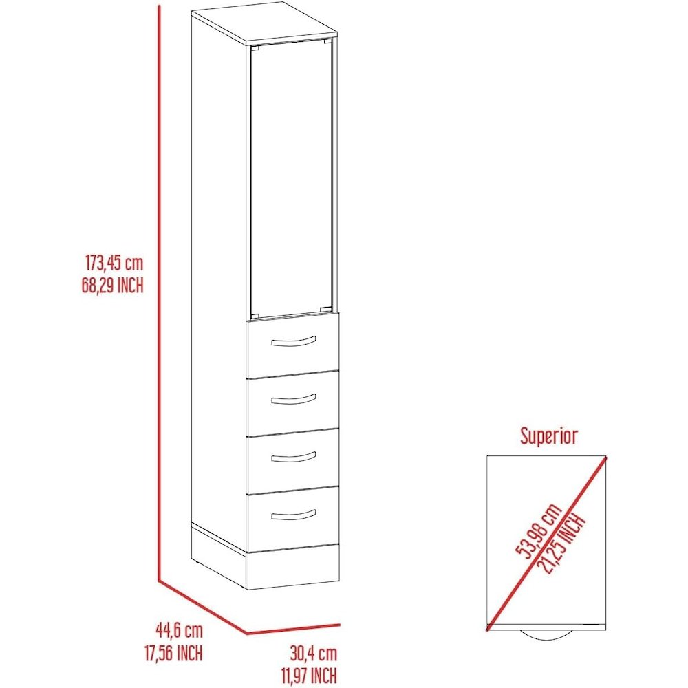 Vangard Linen Cabinet White MDF