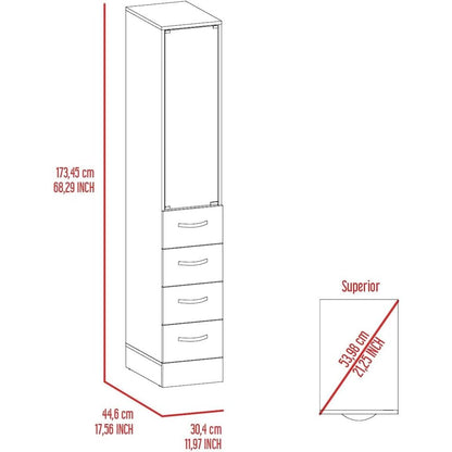 Vangard Linen Cabinet White MDF