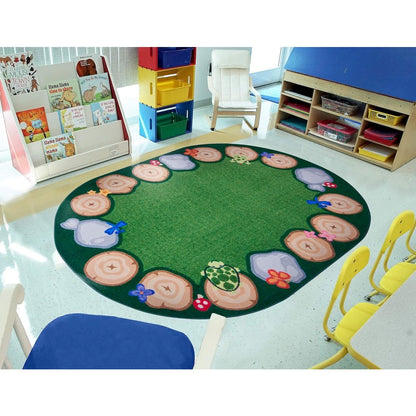 Kid Essentials Stumped 5'4" x 7'8" Oval Area Rug in Color Multi
