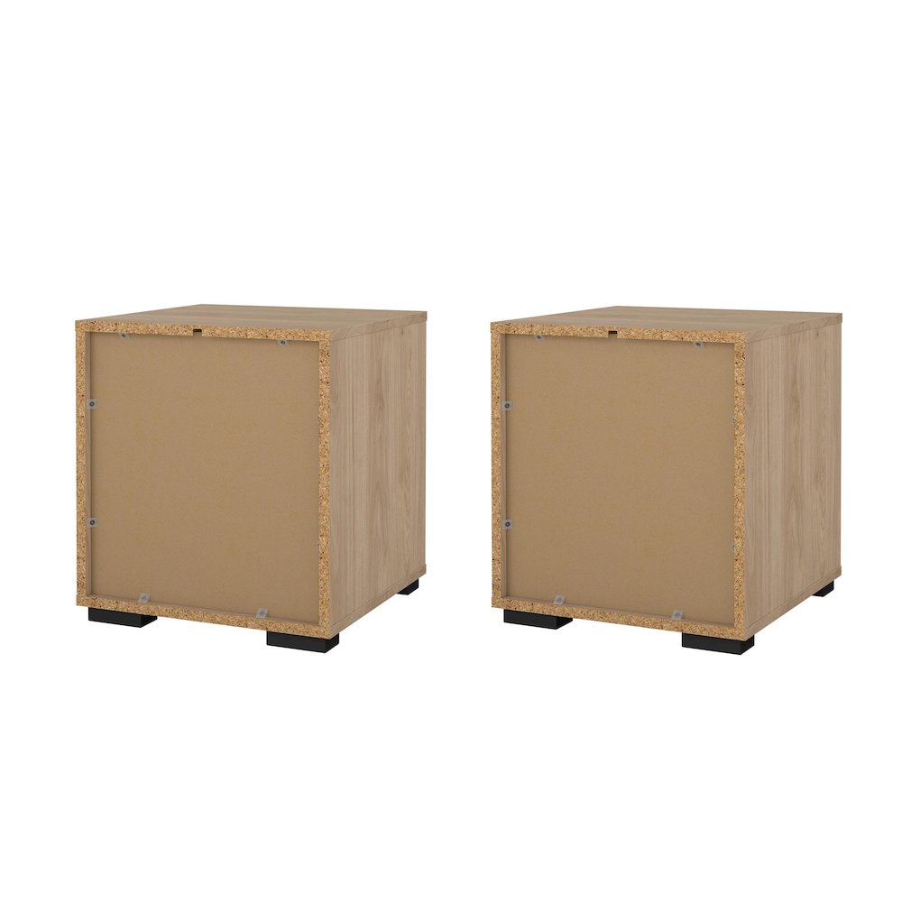 Sofia 2 Drawer Nightstand - Set of 2, Jackson Hickory