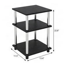 3-Tier End Table Set in Americano and Chrome Finish with Modern Design