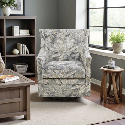 Blue Swivel Rocker Recliner Chair – Upholstered Glider for Comfort