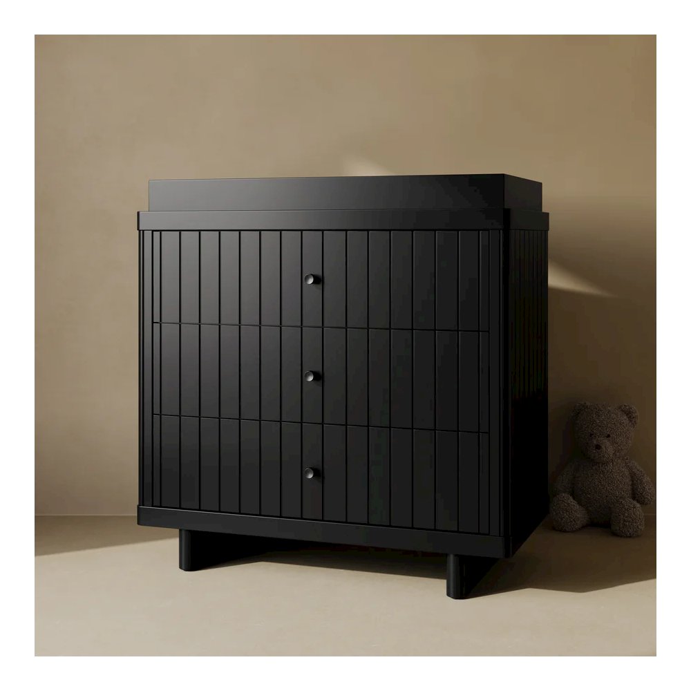 Kyoto 3 Drawer Chest with Topper - Black
