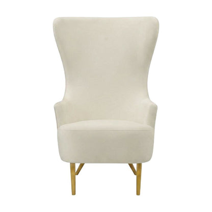 Cream Wingback Armchair with Padded Upholstery and Stylish Design