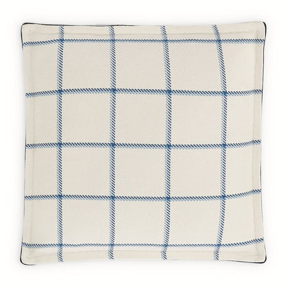 Newport 16" Box Throw Pillow, Set of 2 - Alta Blue/White