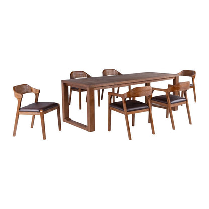 Rasmus 7pc Dining Set - Chestnut Wire-Brush Finish