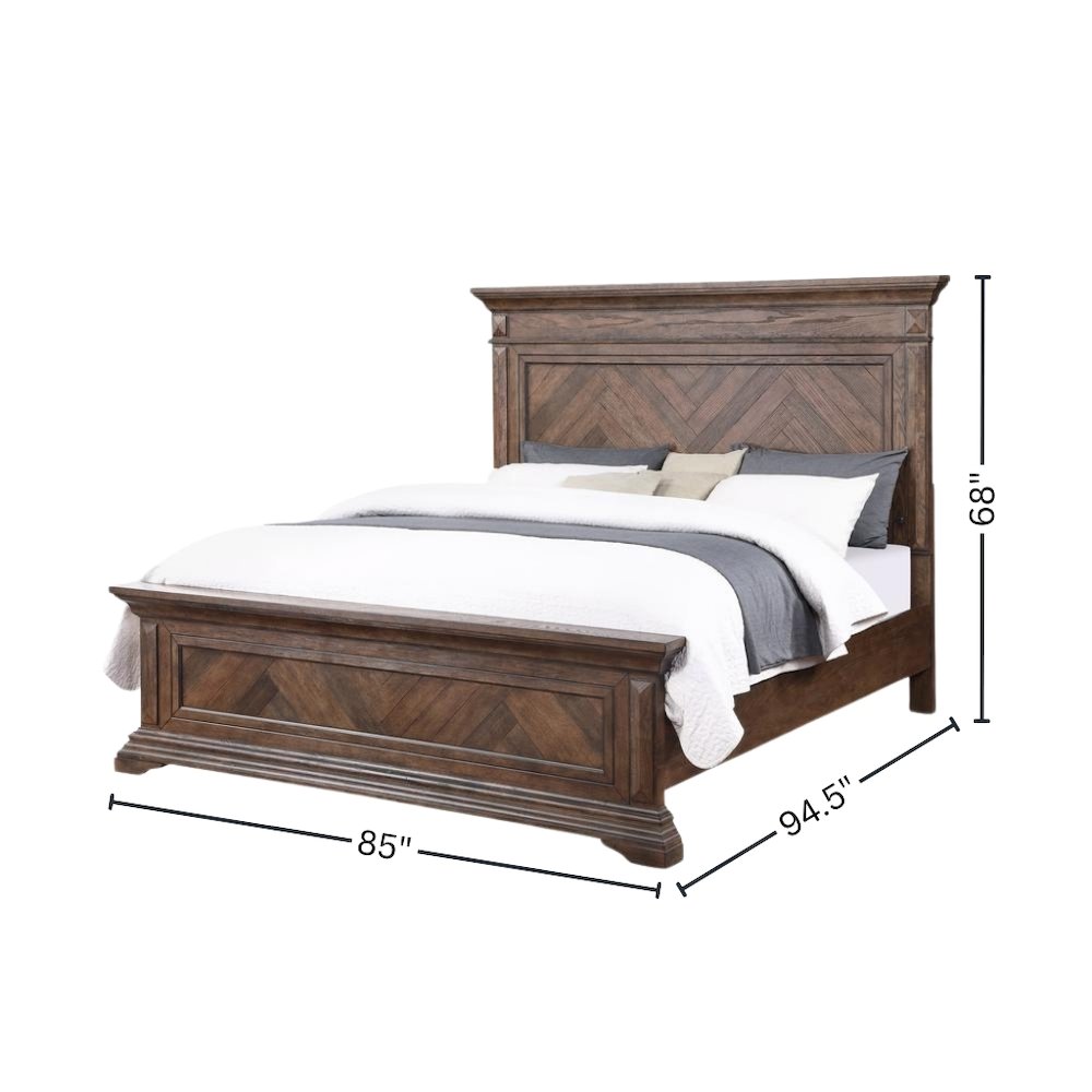 Solid Wood King Size Bed Frame – Wooden Bed Frame King in Walnut Finish