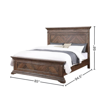Solid Wood King Size Bed Frame – Wooden Bed Frame King in Walnut Finish