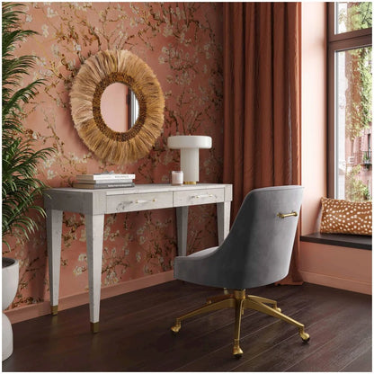 Brandyss White Burl Work Desk