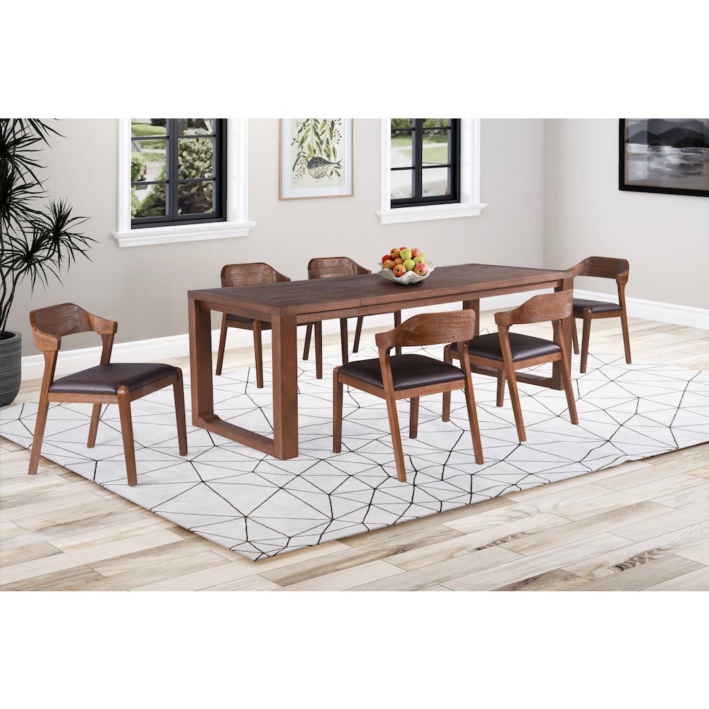 Rasmus 7pc Dining Set - Chestnut Wire-Brush Finish