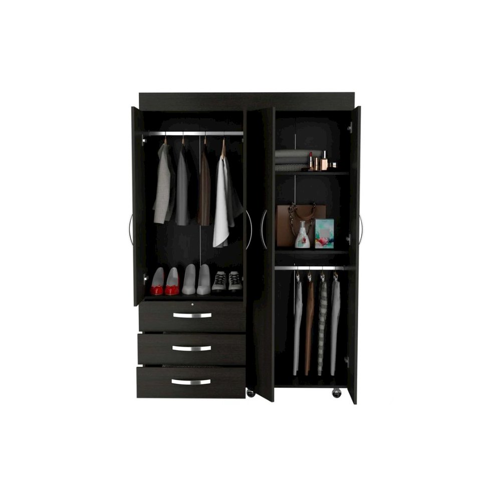 Denver Mobile Armoire Black MDF