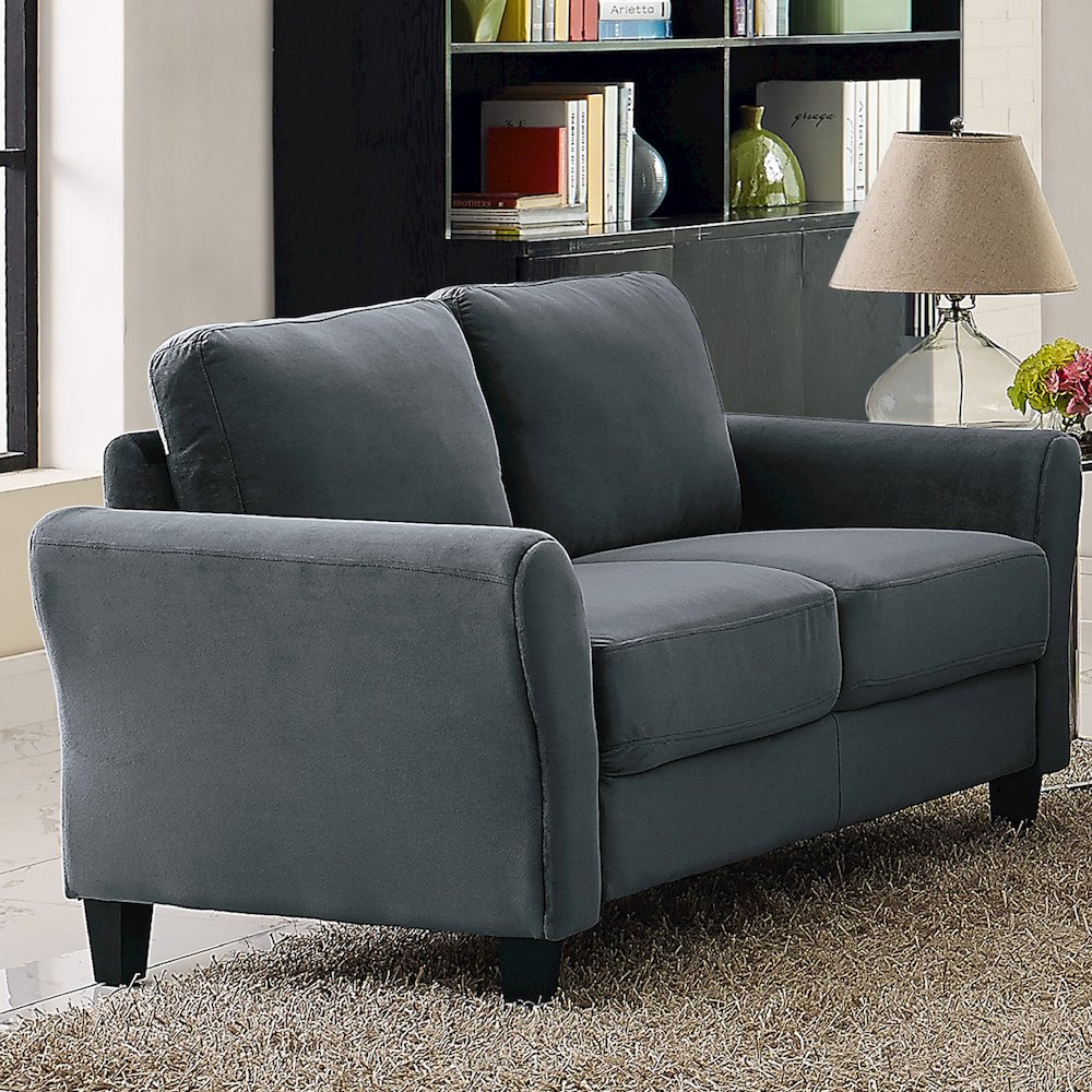 Westin Loveseat Rolled Arm Dark Grey