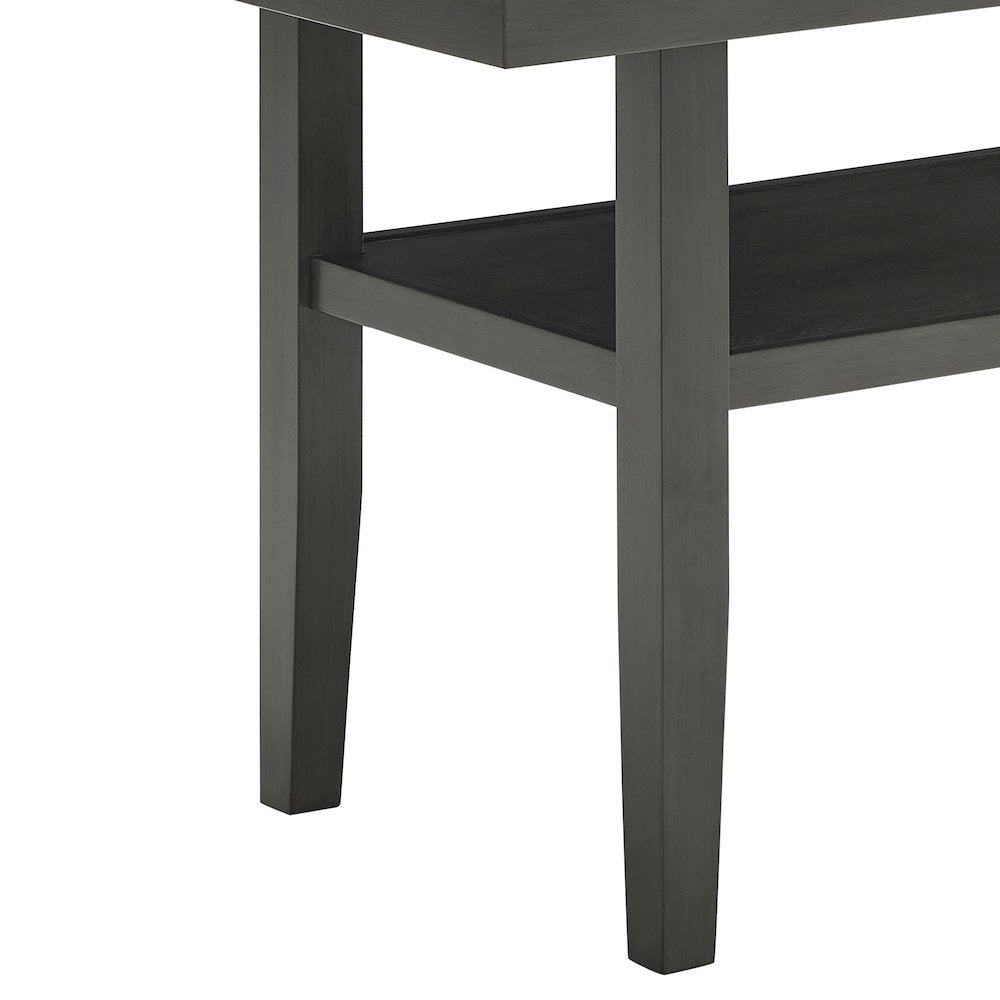 Selena 60" Gray Faux Marble Top Rectangular Dining Table with Storage Shelf