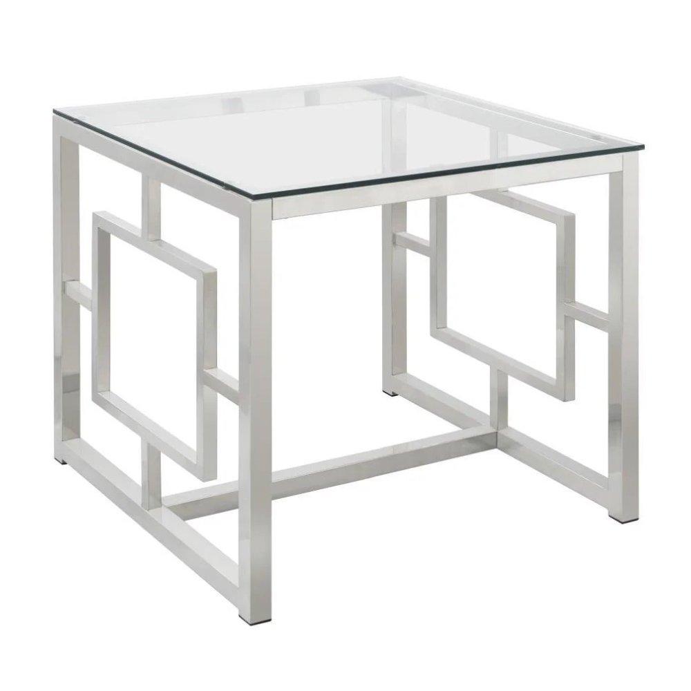 Merced 2-piece Rectangular Coffee and End Table Set Nickel