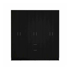 Mitu six Doors Armoire Black / White MDF