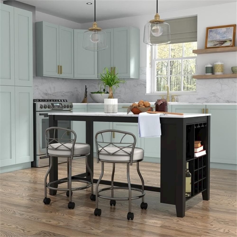 Diana X-Back Vanity Stool with Casters - Chrome