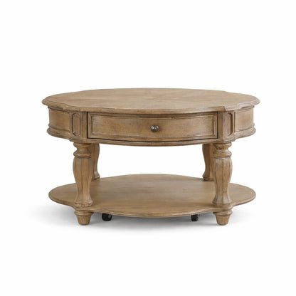 Magnolia Manor Round Cocktail Table in Weathered Bisque