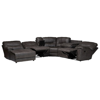 6-Piece Reclining Sectional Sofa with Left-facing Chaise Lounge with Storage