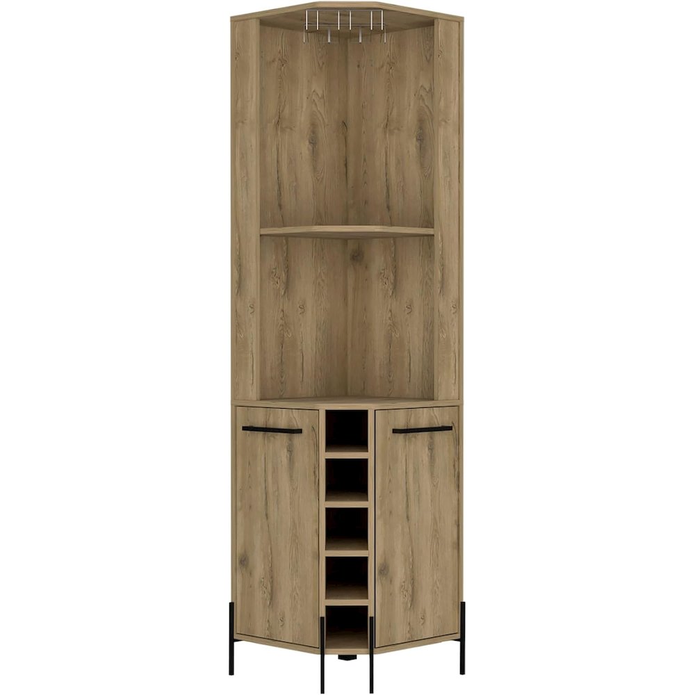 Hans Corner Bar Cabinet Macadamia MDF