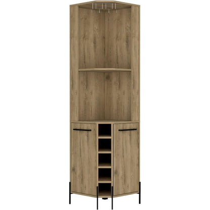 Hans Corner Bar Cabinet Macadamia MDF