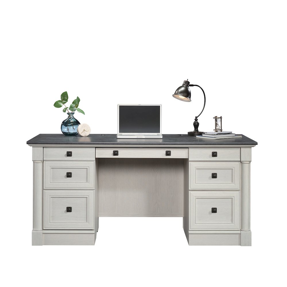 Palladia Executive Desk, Glacier Oak finish